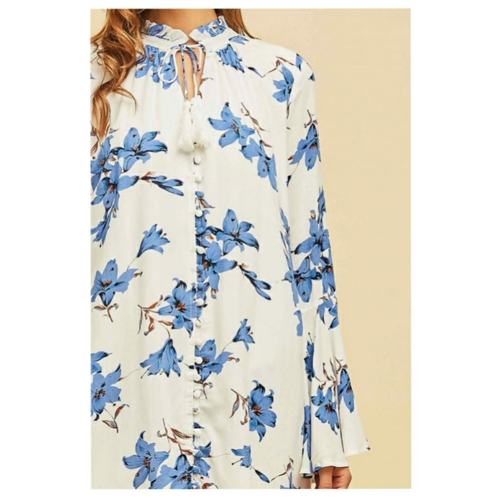 Entro Floral Button Down Dress NWT - Picture 4 of 5